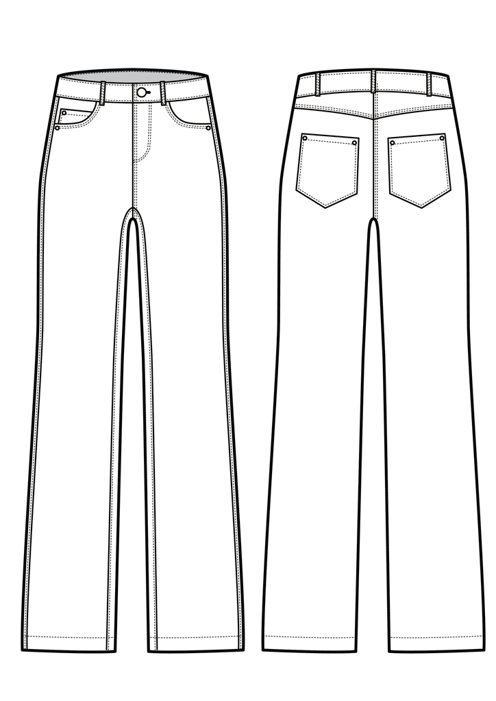 直筒型牛仔裤-(男)